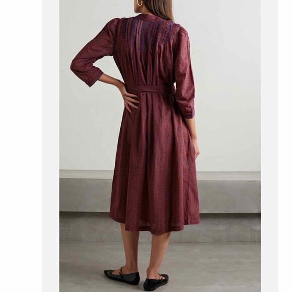 DÔEN Ranger Belted Organic Cotton Midi Dress Rossendale Valley Plaid Size Small - Picture 8 of 15